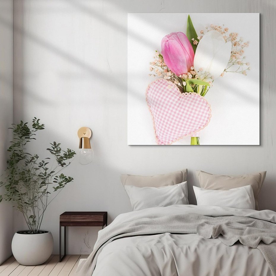 Obraz na płótnie 40x40 - Kolorowa Harmonia - kwiaty, bukiet