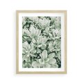 Plakat w ramie 40x50 - Liście w Jasnych Odcieniach Zielonego - liście, jasna zieleń fotografia - rama drewno