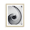 Plakat w ramie 40x50 - Nowoczesne Schody: Kręcone Piękno - nowoczesna architektura, kręcone schody - rama drewno