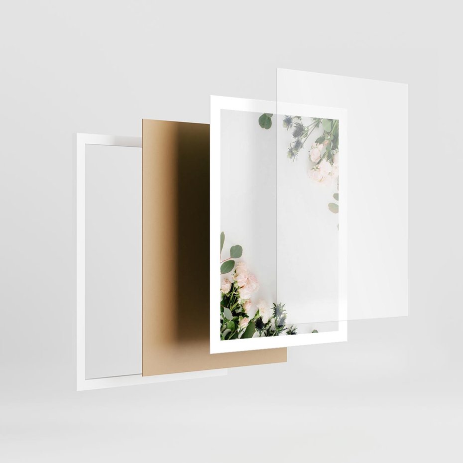 Plakat w ramie 50x70 - Kompozycja z Białych Róż i Eukaliptusa - kompozycja z białych kwiatów na białym tle, róże - rama biała