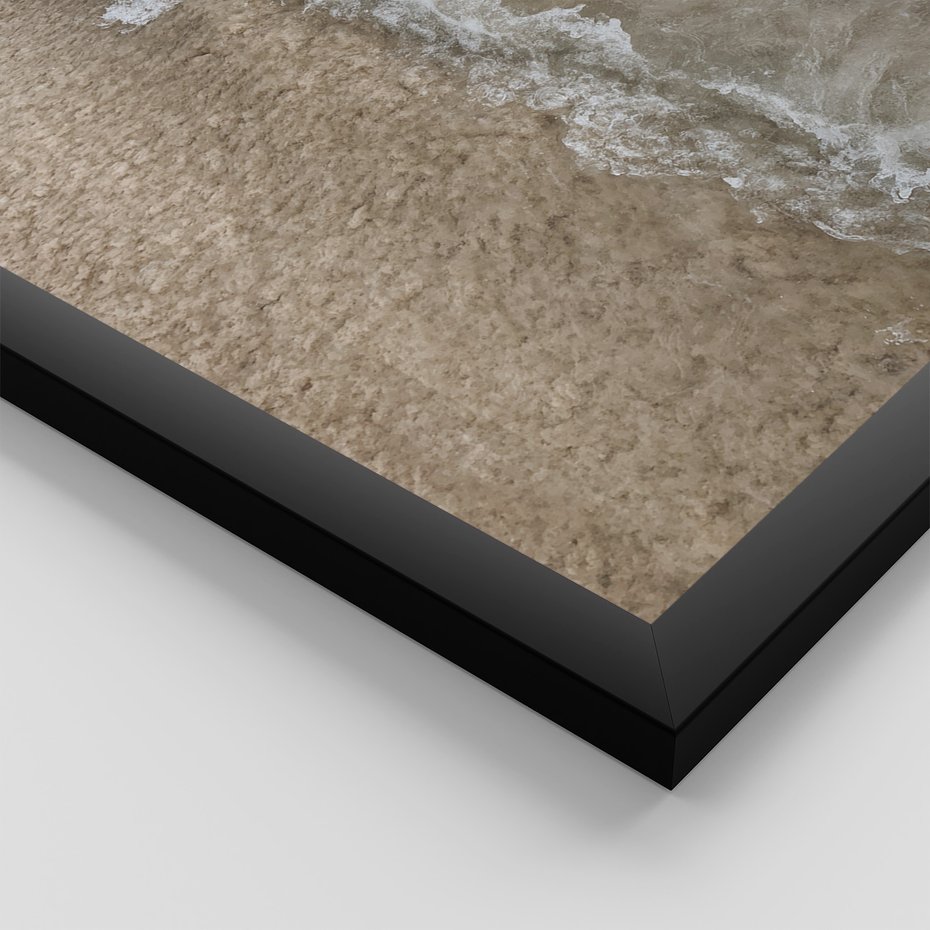 Zestaw obrazy w ramie 40x50 galeria - Plaża, morze, podróż, cytat - rama czarna