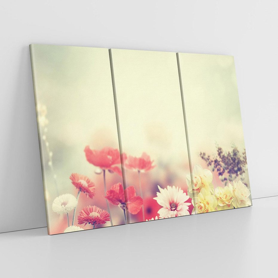 Obraz na płótnie 120x80 - Delikatne kwiaty pastelowe - kwiaty, pastelowe