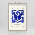 Plakat w ramie 50x70 - Wibracje Wnętrza - nowoczesny plakat, odcienie błękitu - rama drewno