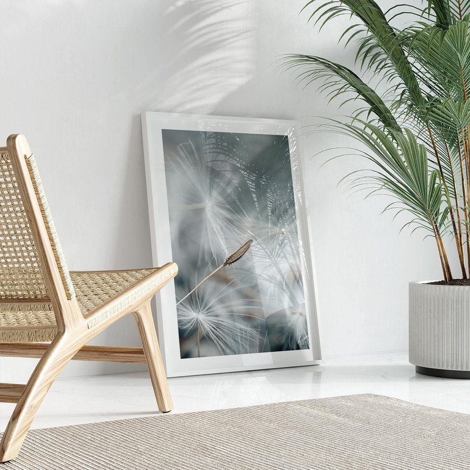 Plakat bez ramy 21x30 - Piękno w Delikatności - dmuchawiec, makro zdjęcie