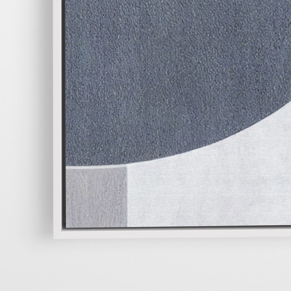 Obraz w ramie 80x120 - Odbicie wschodzącego jutra - graficzne kształty, geometria - rama biała