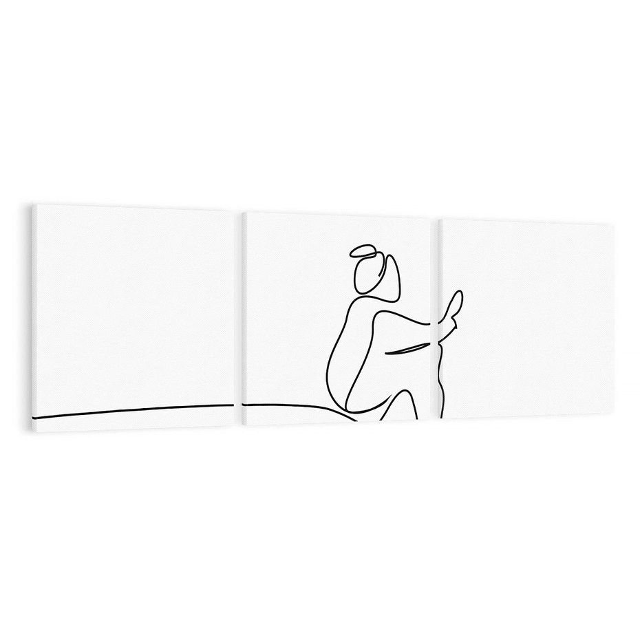 Obraz na płótnie 150x50 - Linie Wewnętrznej Refleksji - line art, szkic
