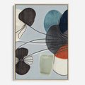 Obraz w ramie 50x70 - Plamy w Niebieskim - sztuka abstrakcyjna, linie - rama drewno