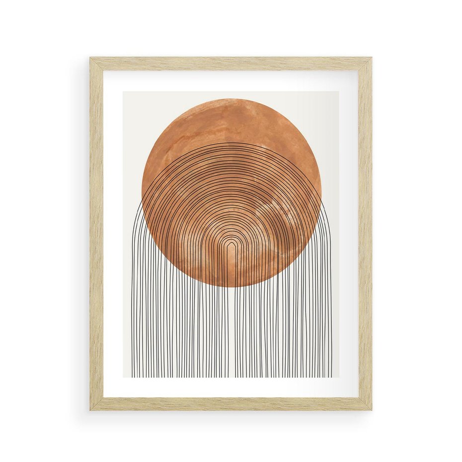 Plakat w ramie 40x50 - Złote Akcenty - nowoczesna sztuka, modern - rama drewno