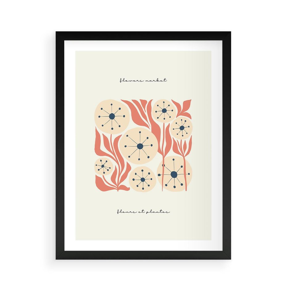 Plakat w ramie 50x70 - Dmuchawce w Abstrakcji - dmuchawce, abstrakcja - rama czarna