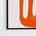 Obraz w ramie 50x50 - Eksploracja Nowego Światła - abstrakcyjna pomarańczowa forma, minimalizm - rama czarna