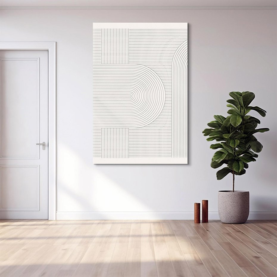 Obraz na płótnie 80x120 - Geometryczna Elegancja Mid Century - mid century, minimalizm