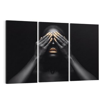 Obraz na płótnie 120x80 - Złote Usta wyjątkowa subtelność - złote usta, złote palce