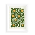 Plakat w ramie 50x70 - Spojrzenie wgłąb roślinnego świata - abstrakcyjne kwiaty, kompozycja - rama biała
