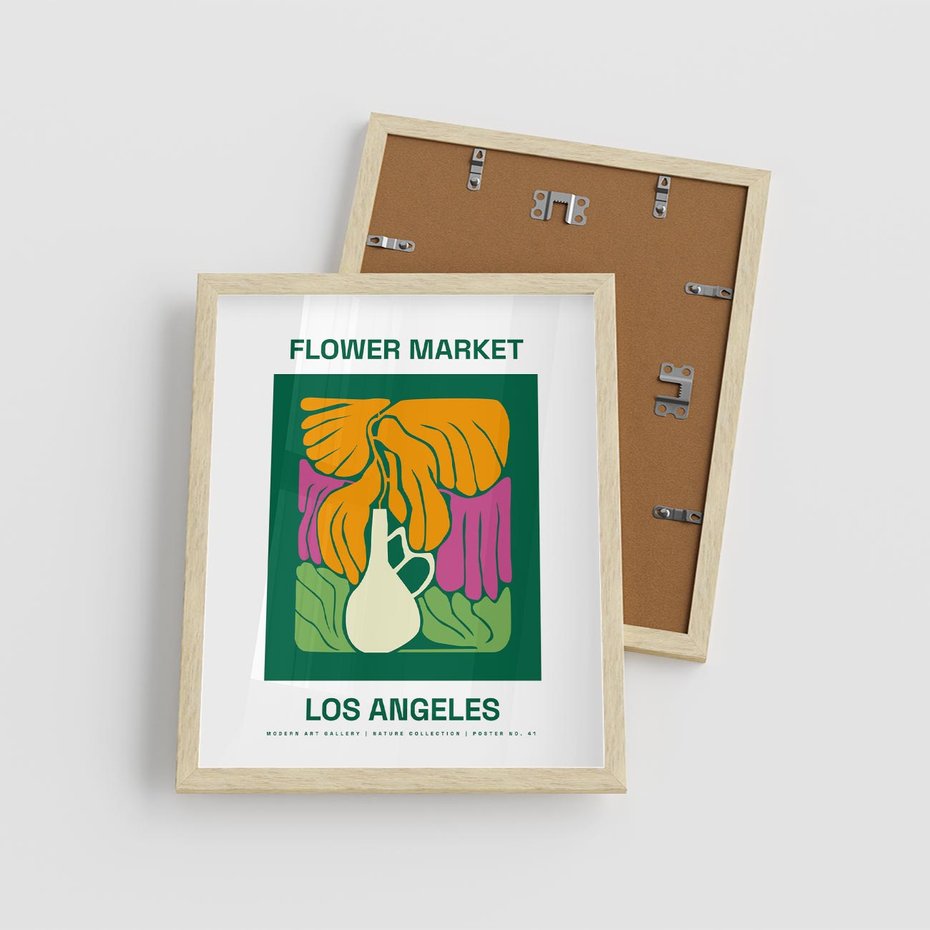 Plakat w ramie 40x50 - Przenikające Kontury - minimalizm, plakat - rama drewno