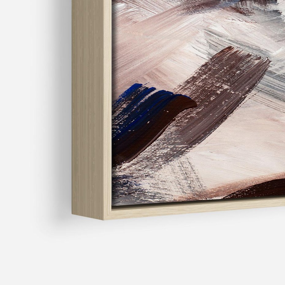 Obraz w ramie 50x50 - Eksploracja Dramaturgii - abstrakcyjny chaos, chatyczne maźnięcia pędzla - rama drewno
