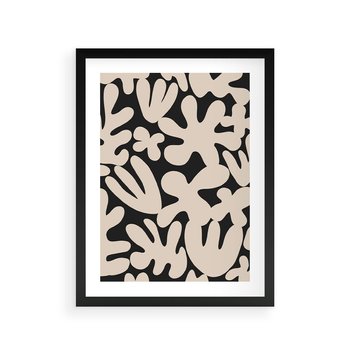 Plakat w ramie 50x70 - Księga Ukrytych Widoków - abstrakcyjne czarno białe formy, minimalizm - rama czarna
