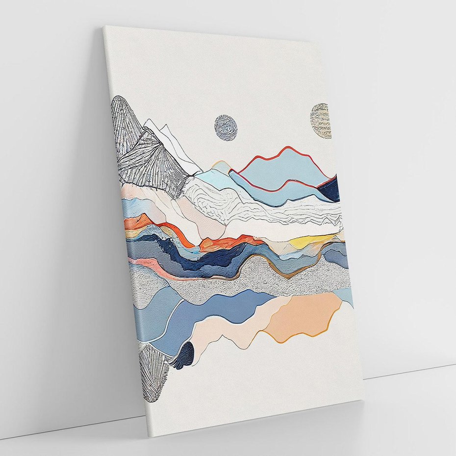 Obraz na płótnie 80x120 - Dynamiczne Góry - akwarelowe graficzne góry, krajobraz