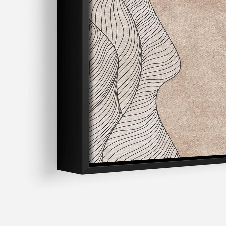 Obraz w ramie 50x50 - Symfonia uczuć i kształtów - delikatna kompozycja, falujące linie - rama czarna
