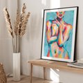 Plakat w ramie 50x70 - Nagie Natchnienie - obraz olejny, naga kobieta - rama czarna