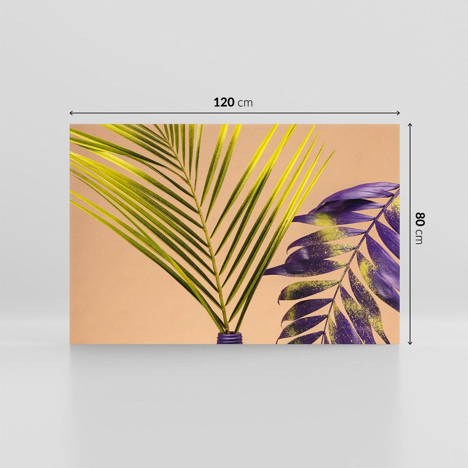 Obraz na płótnie 120x80 - Delikatne Piękno - palma, pastele