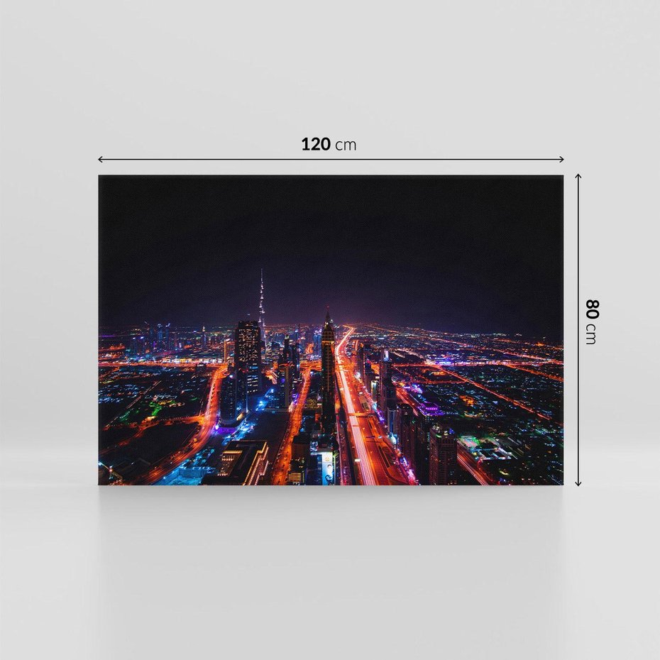 Obraz na płótnie 120x80 - Nocne oświetlenie miasta - miasto, noc