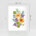Plakat w ramie 40x50 - Kwiatowe Inspiracje - akwarelowe polne kwiaty, minimalistyczny plakat - rama biała