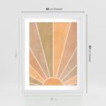 Plakat w ramie 40x50 - Grafika Boho w Odcieniach Pomarańczu - boho słońce, grafika - rama biała