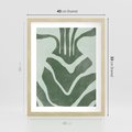 Plakat w ramie 40x50 - Zieleń Odpoczynku - zielony plakat, nieregularne splątane linie - rama drewno