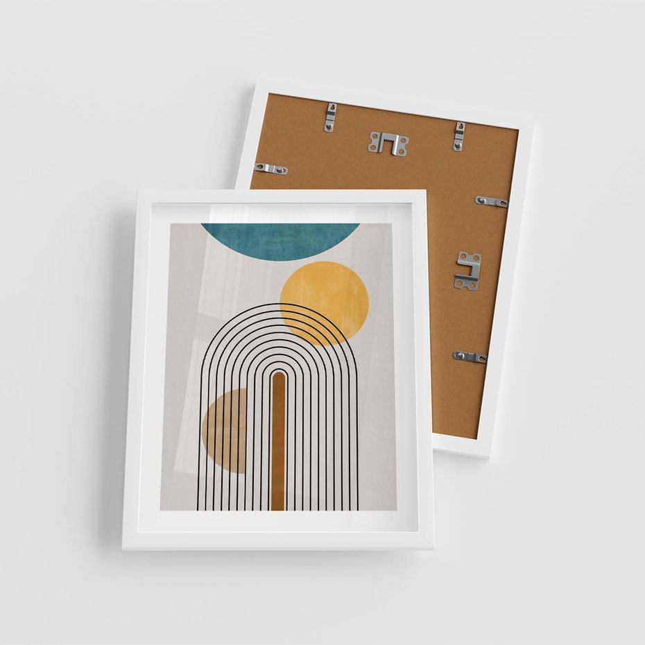Plakat w ramie 40x50 - Wewnętrzne Labirynty Form - styl mid century, nowoczesna sztuka - rama biała