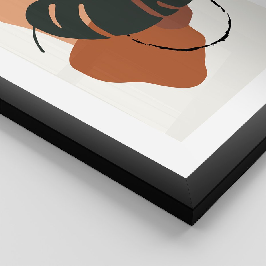 Zestaw obrazy w ramie 30x40 galeria - Monstera, boho, akwarela - rama czarna