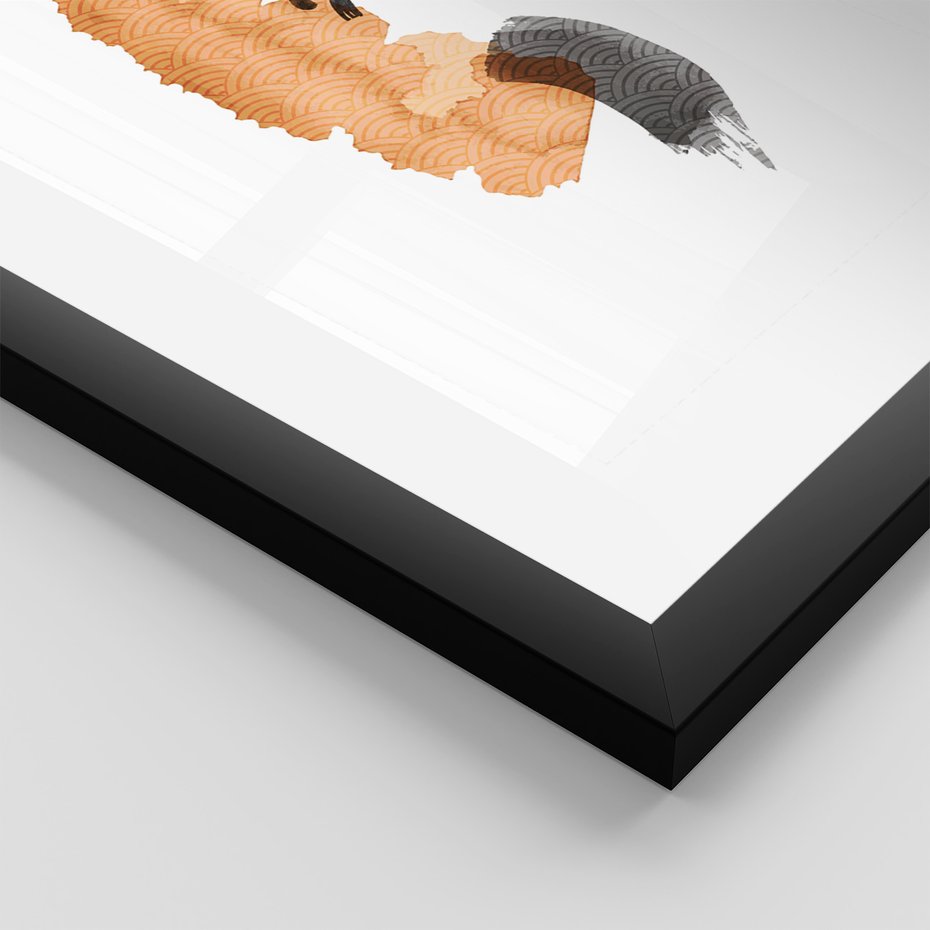 Zestaw obrazy w ramie 40x50 galeria - Japońska, abstrakcja, minimalizm - rama czarna