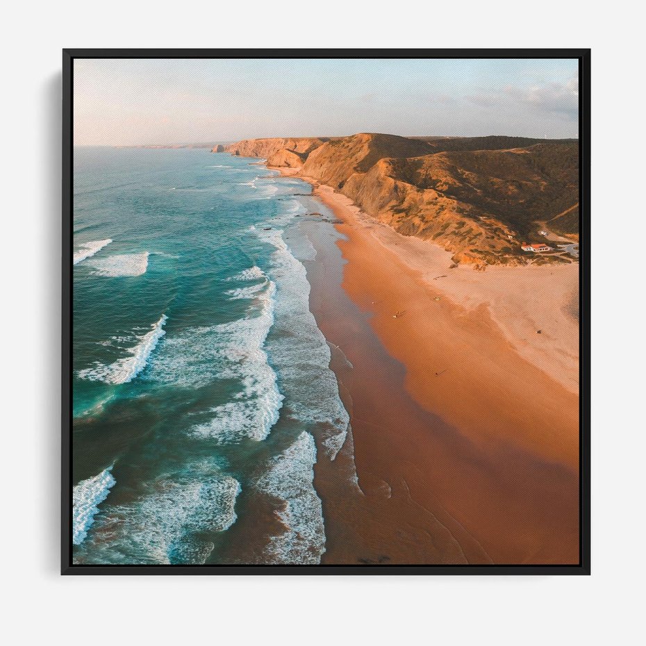 Obraz w ramie 50x50 - Z Lotu Ptaka - fotografia, plaża - rama czarna