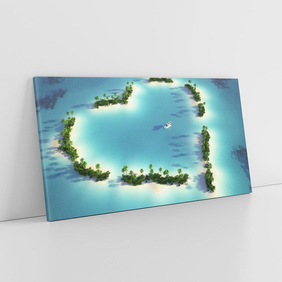 Obraz na płótnie 140x70 - Idylliczna wyspa: serce morza - wyspa, serce