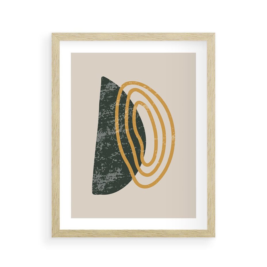 Plakat w ramie 40x50 - Nowoczesne Dialogi Materii - nowoczesny plakat, abstrakcyjne kształty - rama drewno