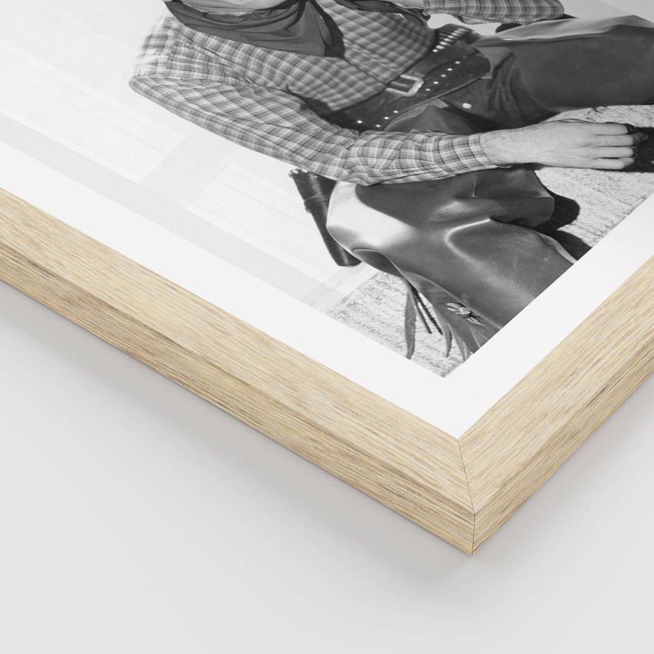 Plakat w ramie 40x50 - Dziki Zachód - retro zdjęcie, czarno białe - rama drewno