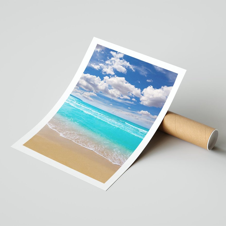 Plakat bez ramy 30x40 - Idylliczna plaża nad morzem - plaża, morze