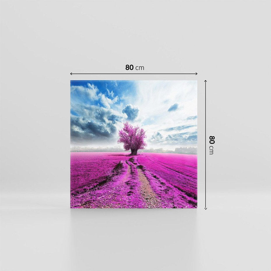 Obraz na płótnie 80x80 - Fioletowa abstrakcja w ruchu - abstrakcja, fiolet