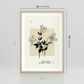 Plakat w ramie 50x70 - Malowane szkicowe tęsknoty - kwiaty, typografia - rama drewno