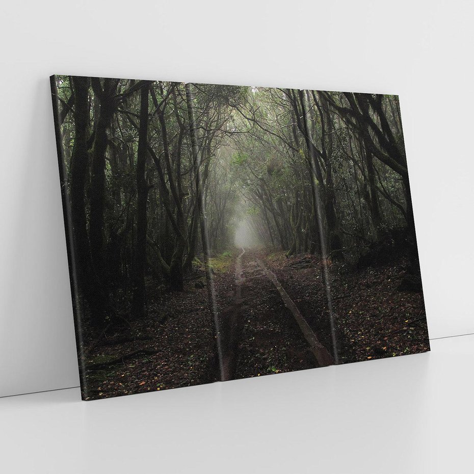 Obraz na płótnie 120x80 - Urok Drogi - las, droga