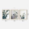 Zestaw obrazy w ramie 30x40 galeria - Eukaliptus, liście, skandynawski, boho - rama drewno