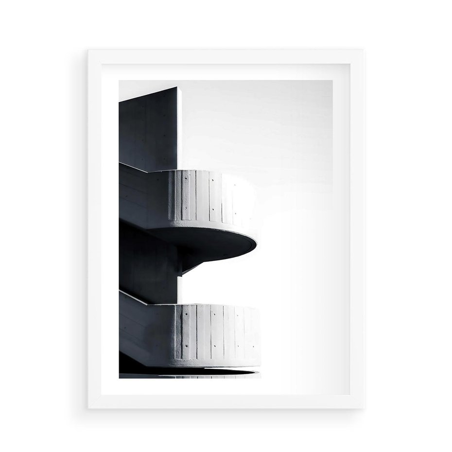 Plakat w ramie 50x70 - Elegancja Współczesności - architektura, nowoczesne formy - rama biała