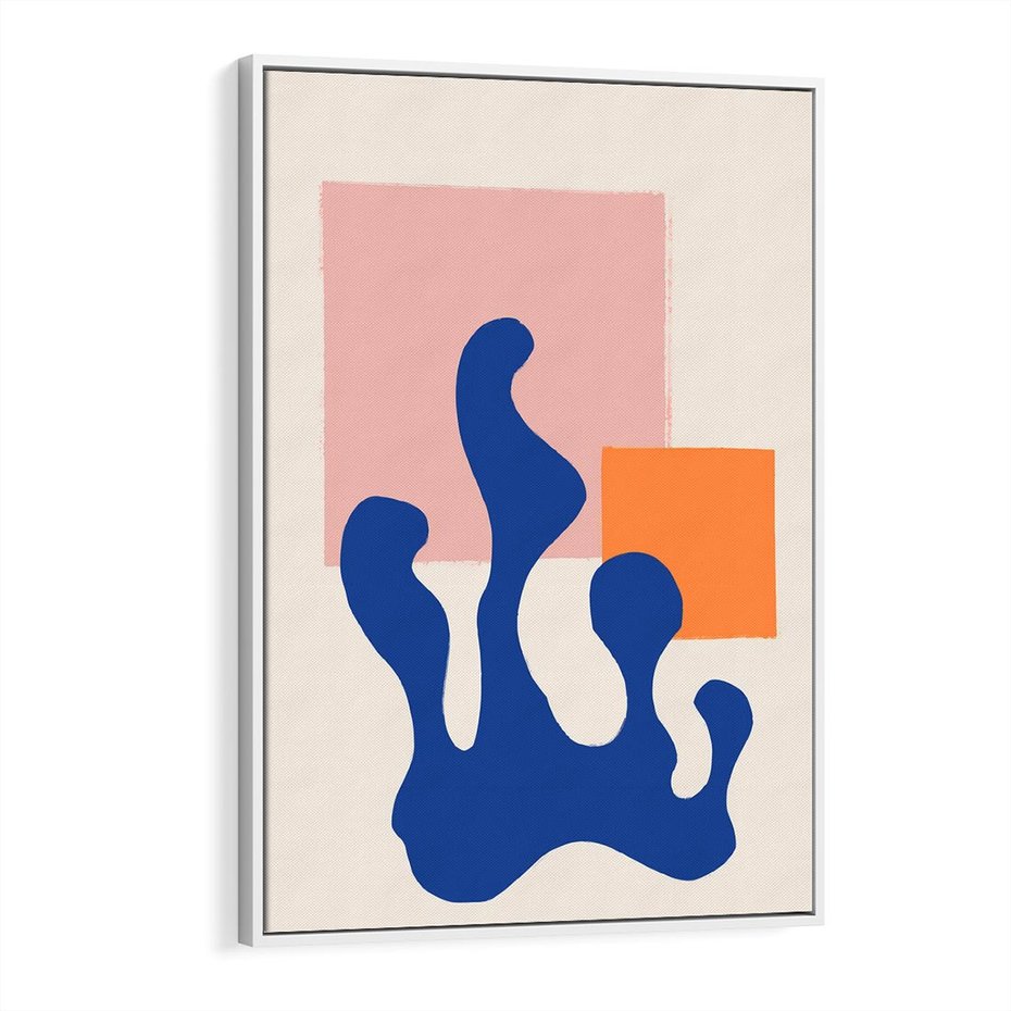 Obraz w ramie 50x70 - Bezgraniczna Galeria Plam - abstrakcja, nowoczesny plakat - rama biała