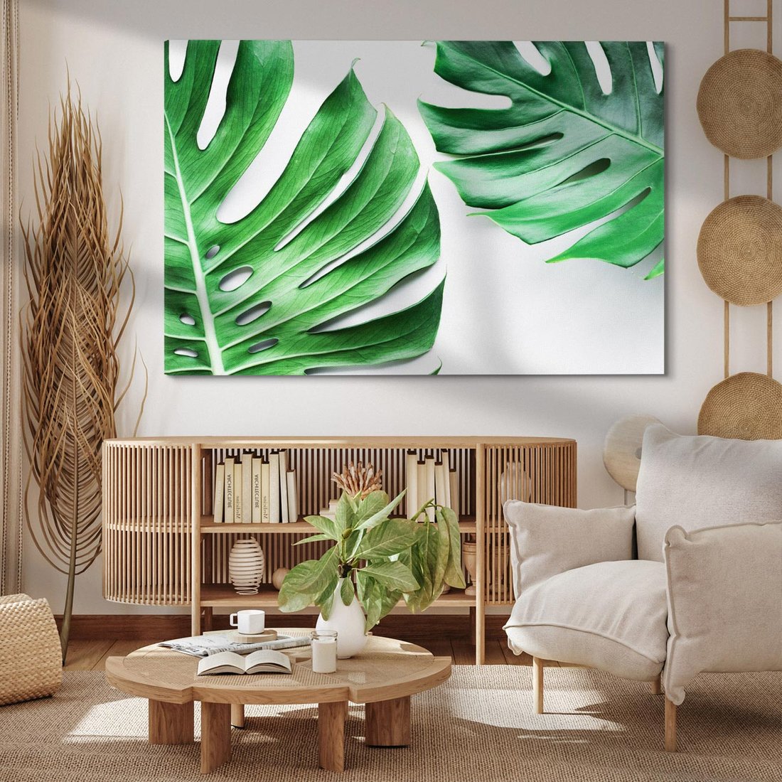 Obraz na płótnie 100x70 - Monstera - Liście Kwiaty - monstera, liście