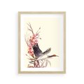 Plakat w ramie 30x40 - Szept Japonii - japońska sztuka, ptak - rama drewno