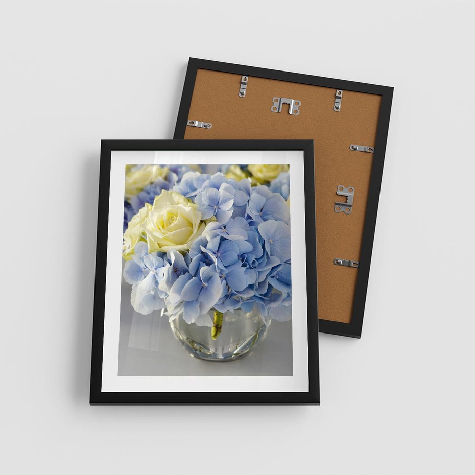 Plakat w ramie 40x50 - Różany Bukiet - bukiet, kwiaty - rama czarna