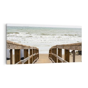 Obraz na płótnie 120x60 - Morze i drewniany pomost - morze, pomost