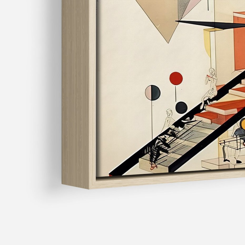 Obraz w ramie 80x120 - Kolorowe Wnętrza Inspiracji - abstrakcyjny obraz, jak kandinsky - rama drewno