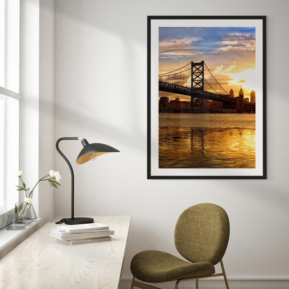 Plakat bez ramy 21x30 - Most w mieście - most, miasto