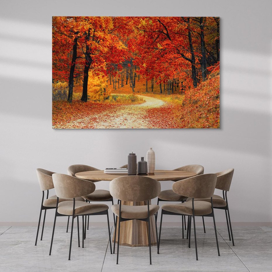 Obraz na płótnie 120x80 - Jesienna melodia lasu - jesień, las