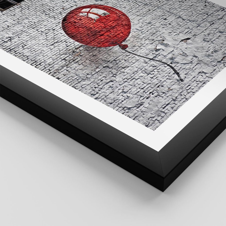 Plakat w ramie 40x50 - Mur Balonów - mur, balon - rama czarna